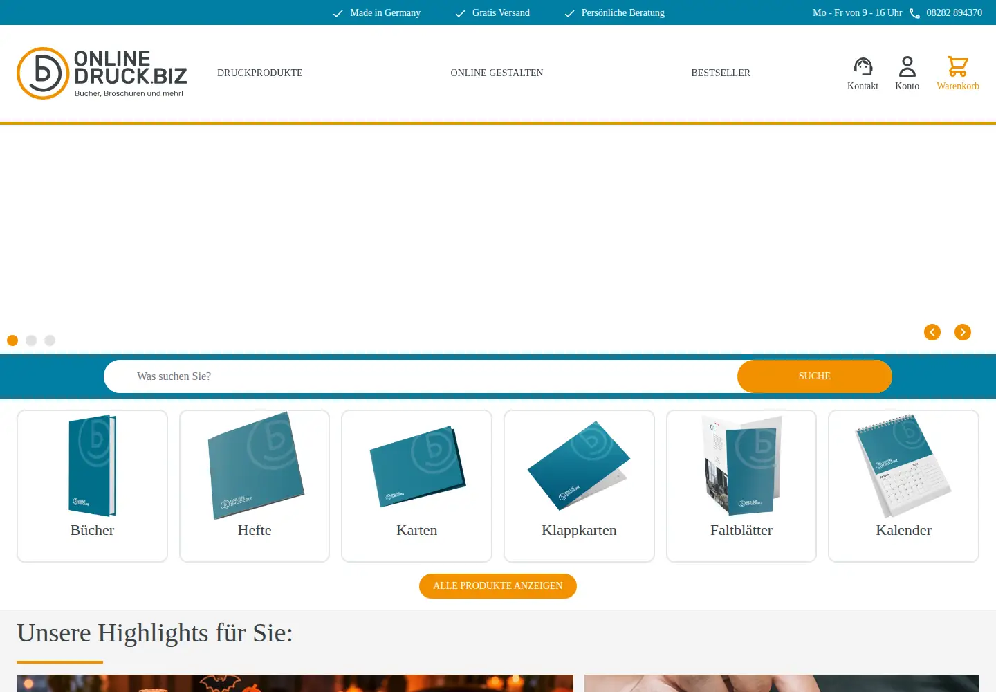 Screenshot of online-druck.biz