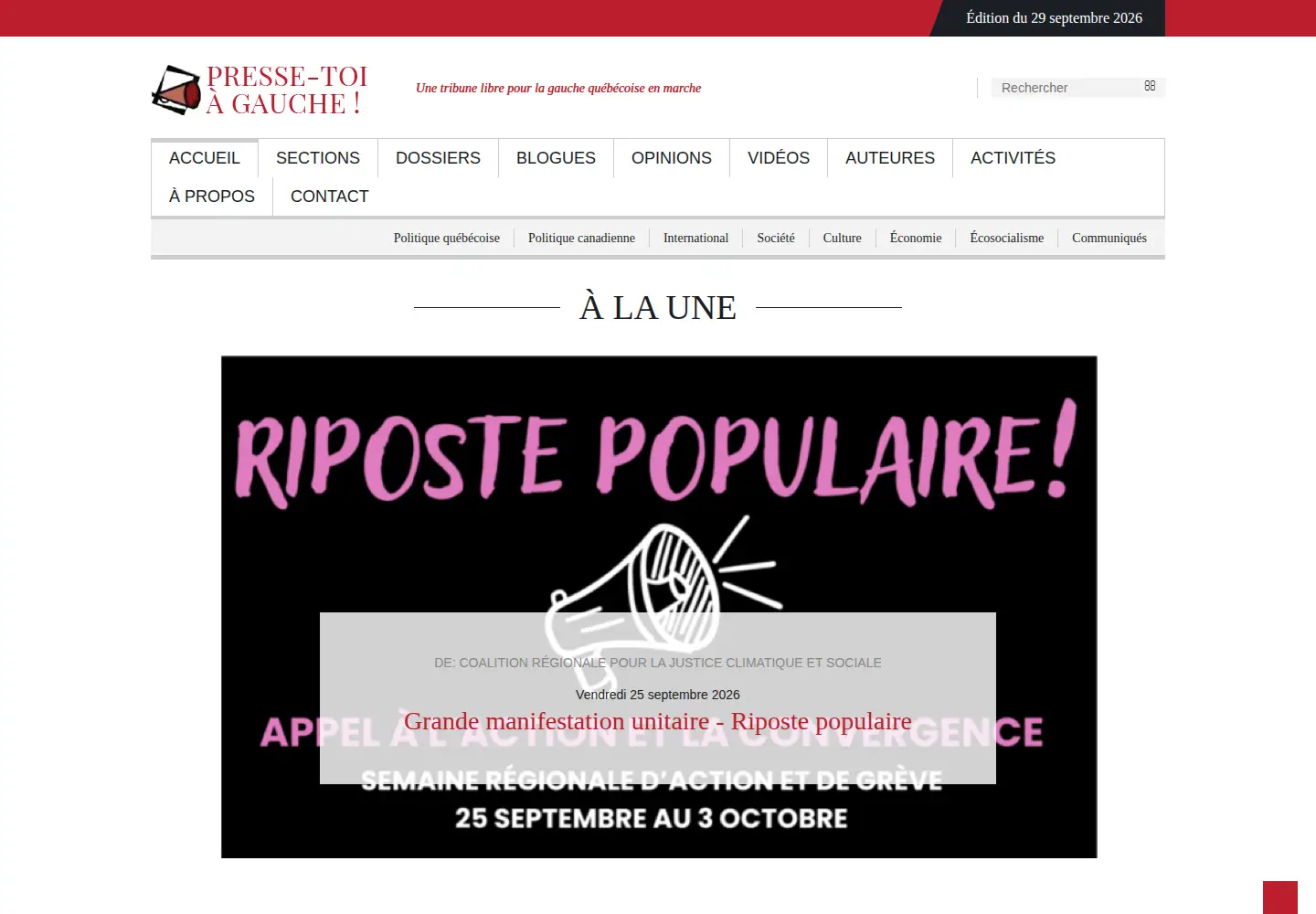 Screenshot of pressegauche.org