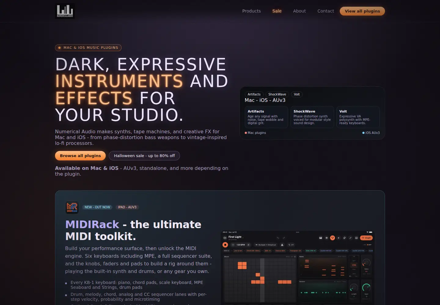 Screenshot of numericalaudio.com