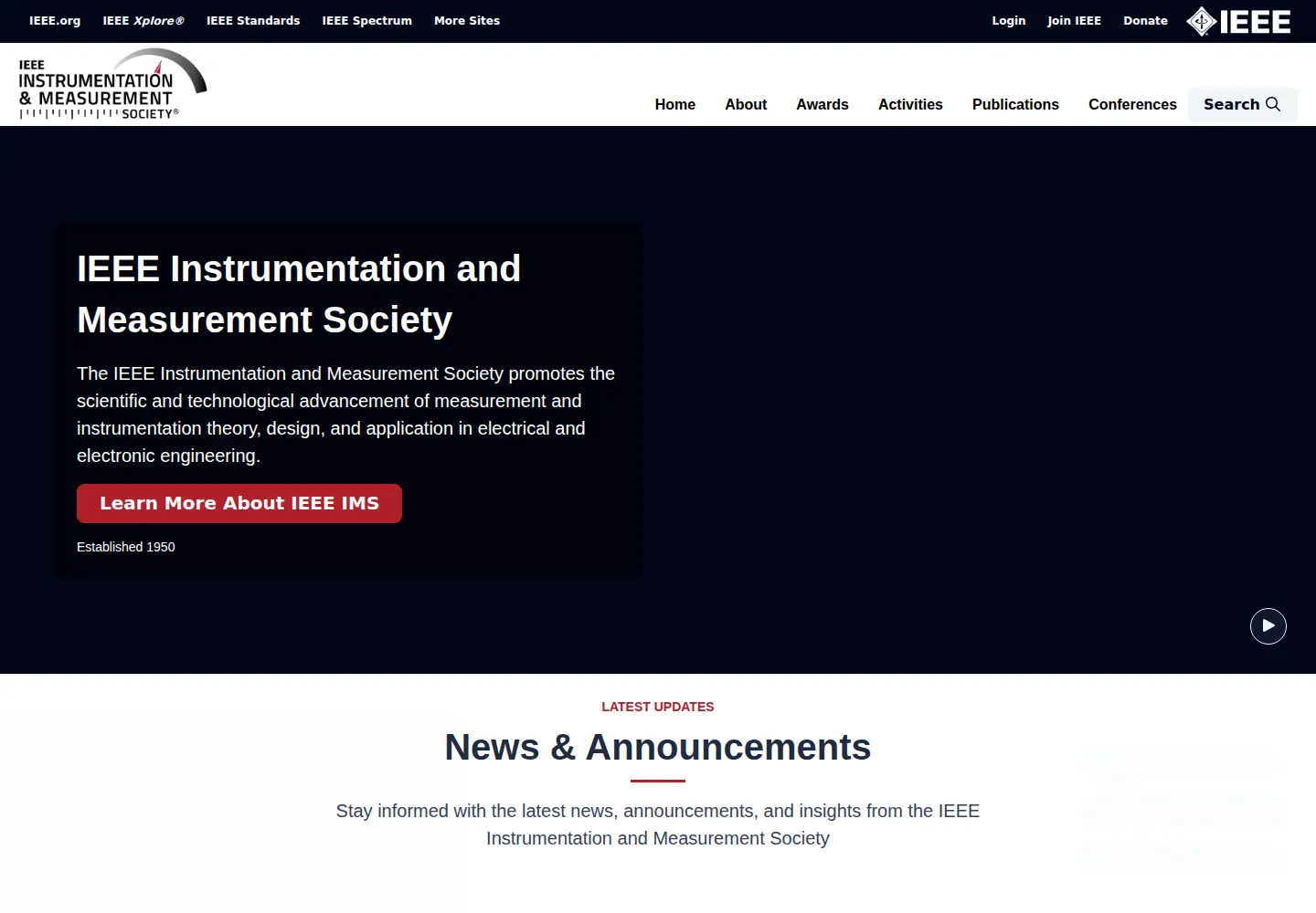 Screenshot of ieee-ims.org