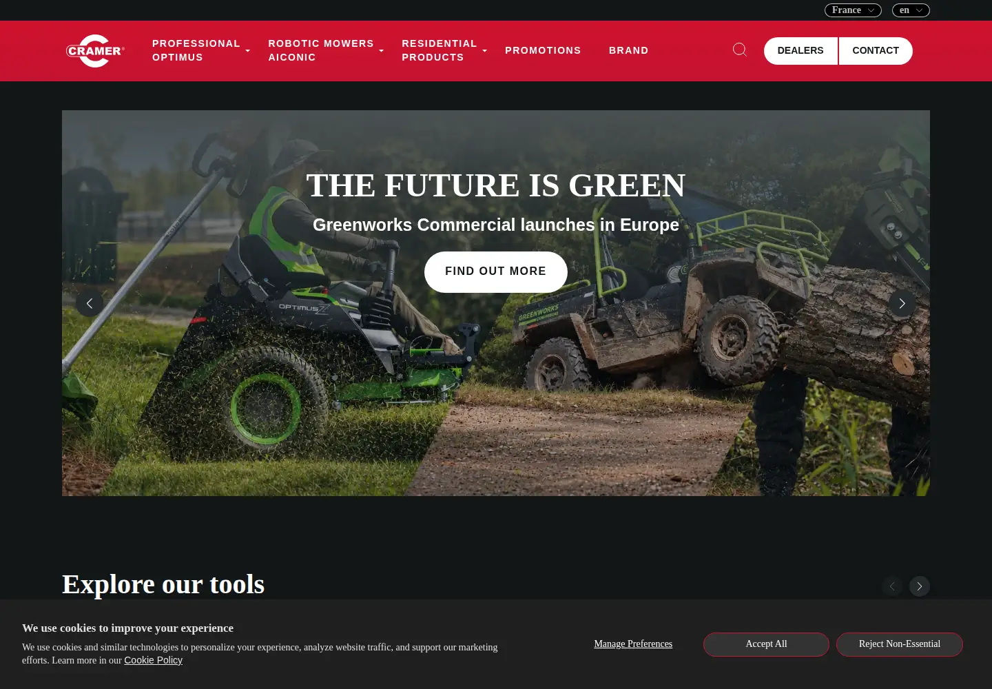 Screenshot of cramertools.com