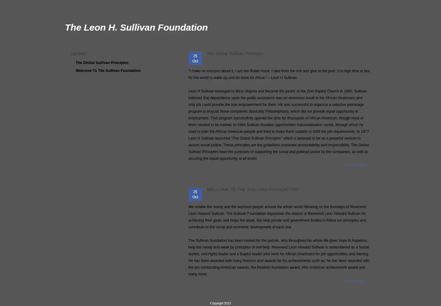 Screenshot of thesullivanfoundation.org