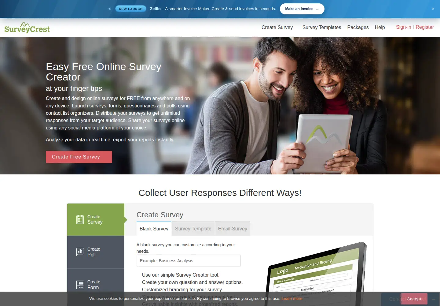 Screenshot of surveycrest.com