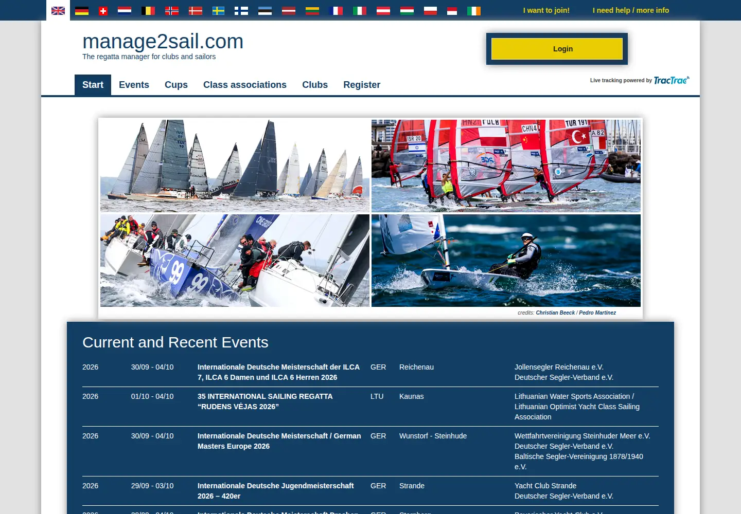 Screenshot of manage2sail.com