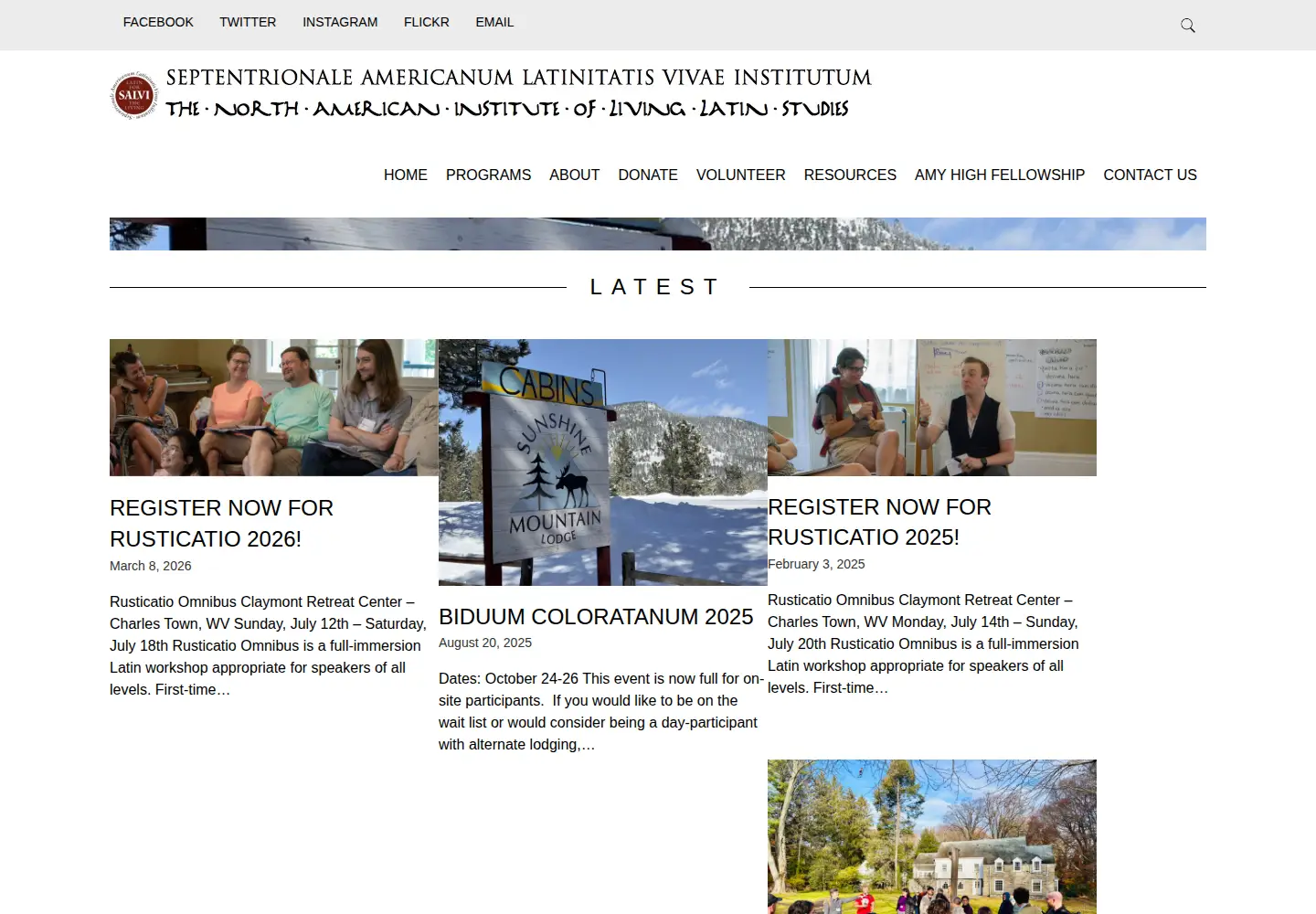 Captured homepage of latin.org in the current scan