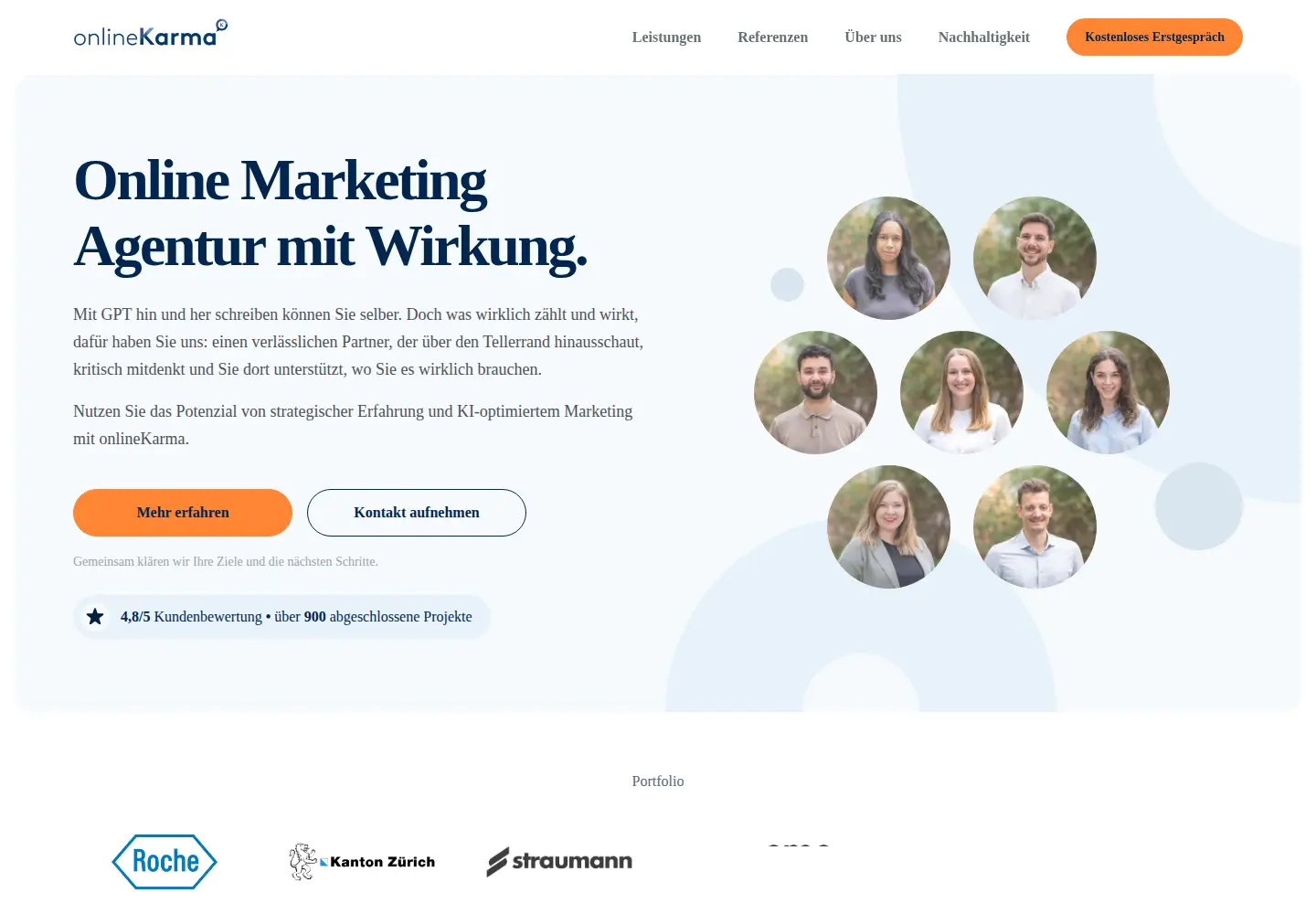 Captured homepage of onlinekarma.ch in the current scan