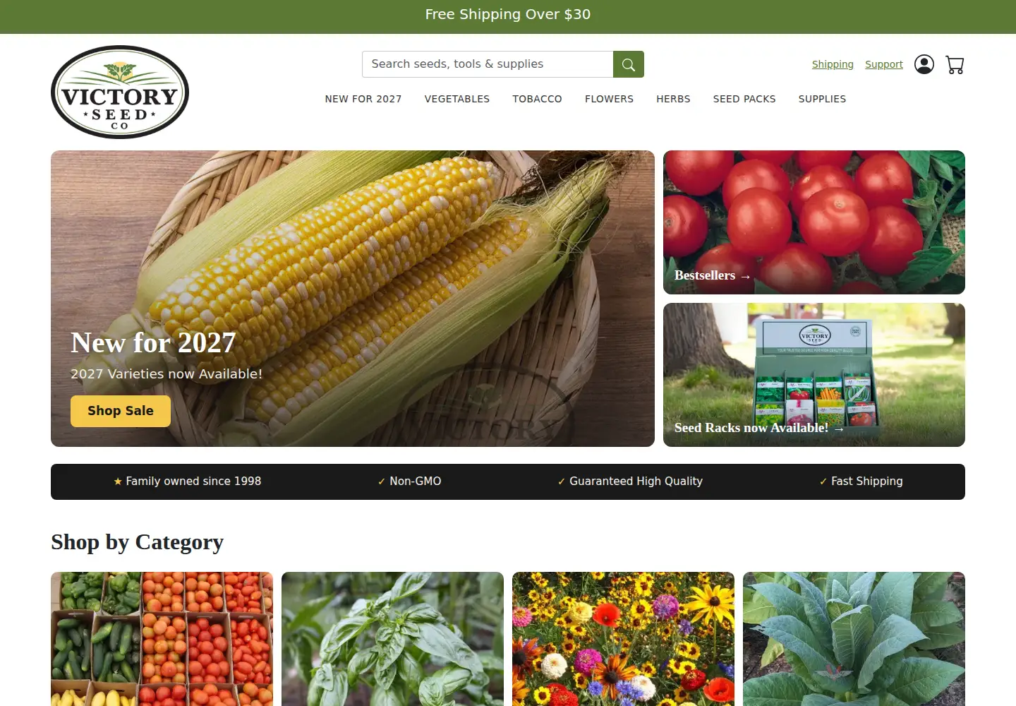 Screenshot of victoryseeds.com