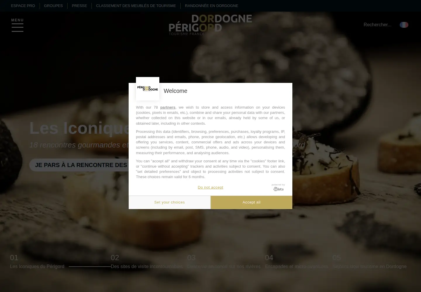 Screenshot of dordogne-perigord-tourisme.fr