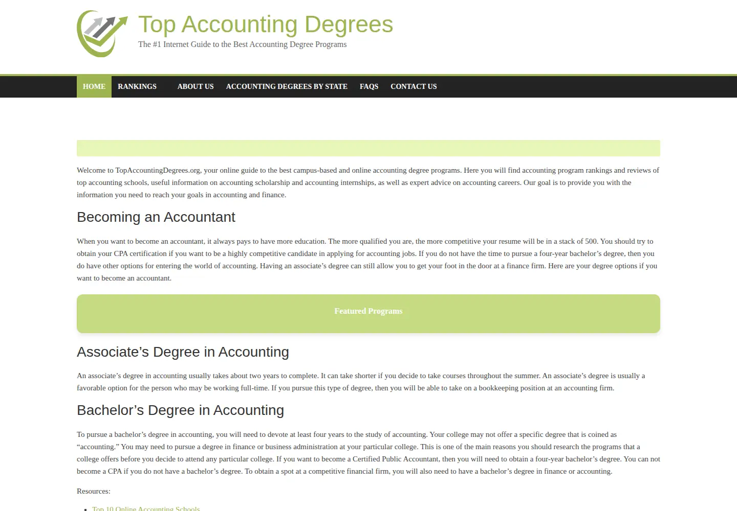 Screenshot of topaccountingdegrees.org