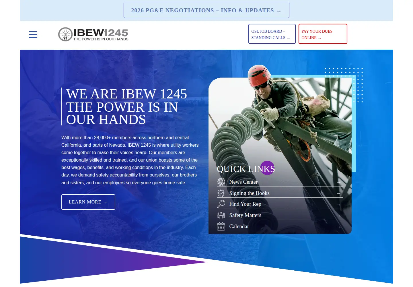 Screenshot of ibew1245.com