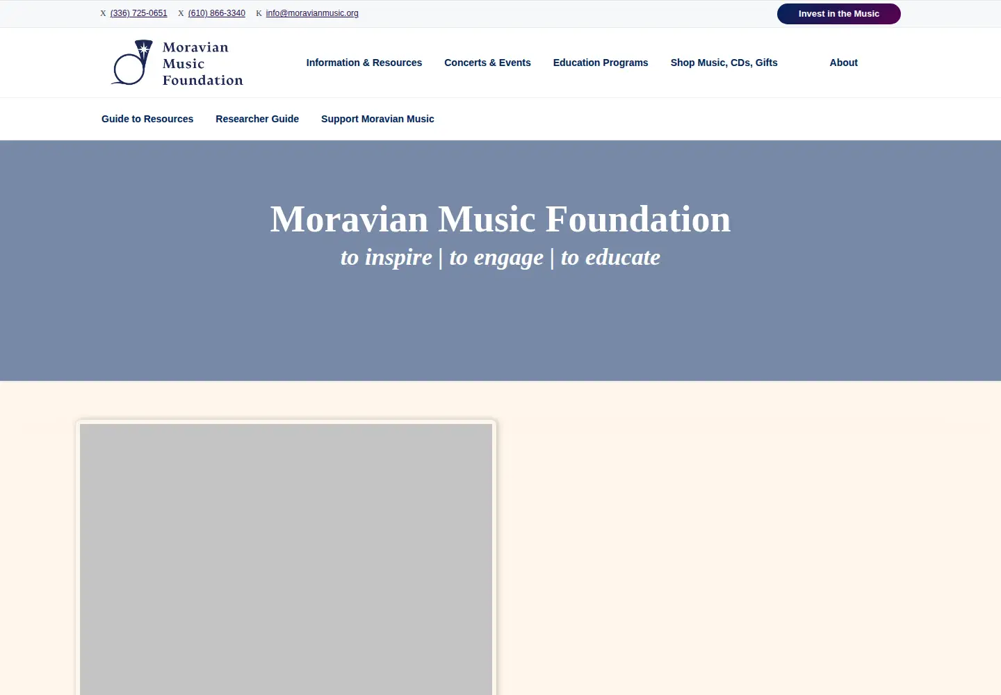 Screenshot of moravianmusic.org