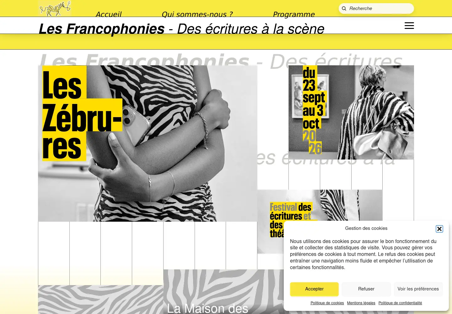 Captured homepage of lesfrancophonies.fr in the current scan