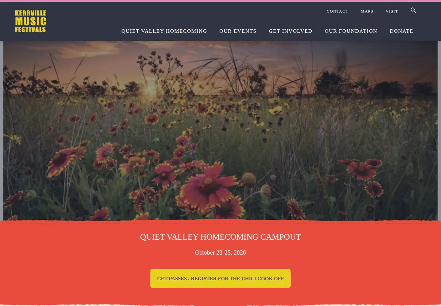 Captured homepage of kerrvillefolkfestival.org in the current scan