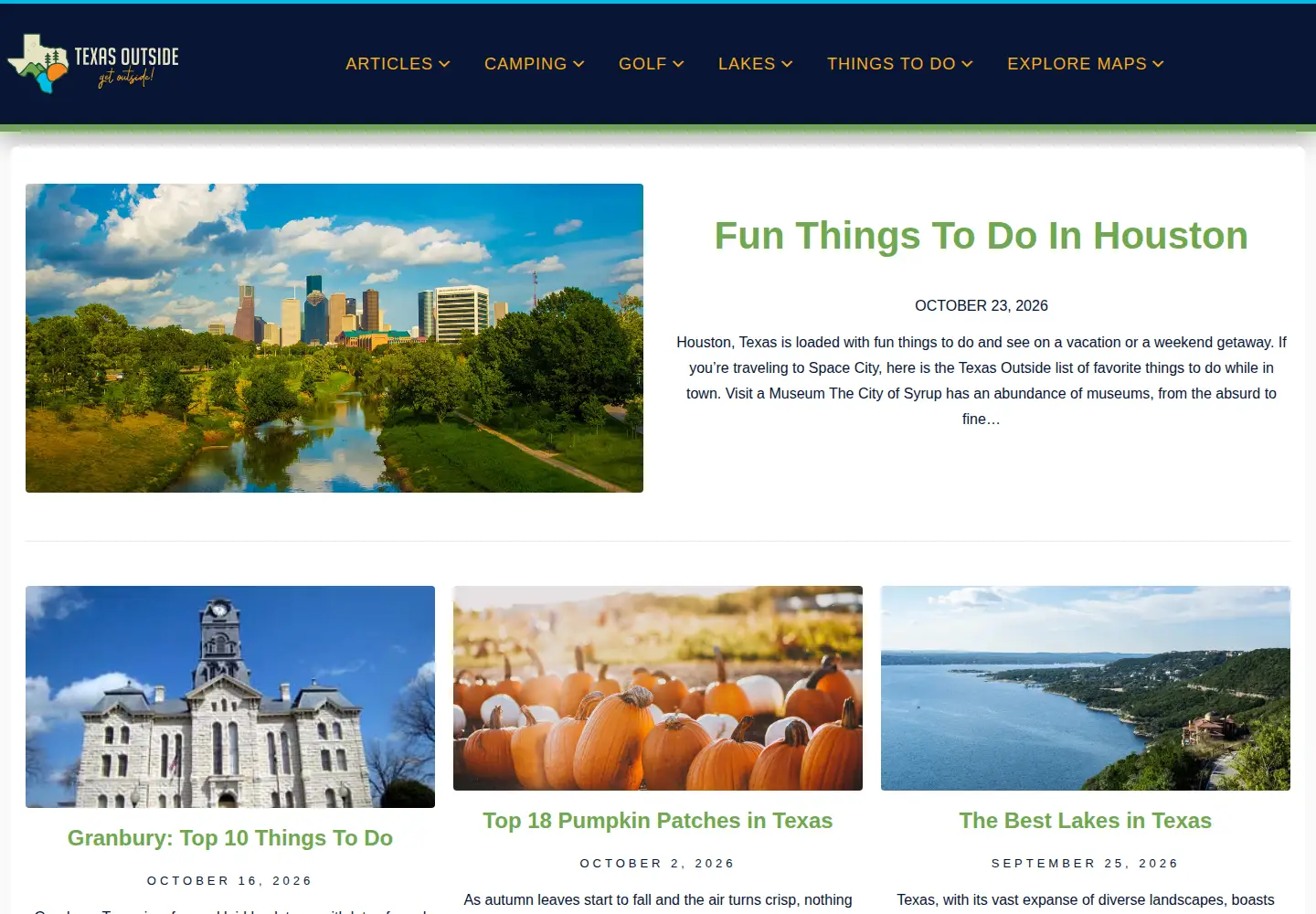 Screenshot of texasoutside.com