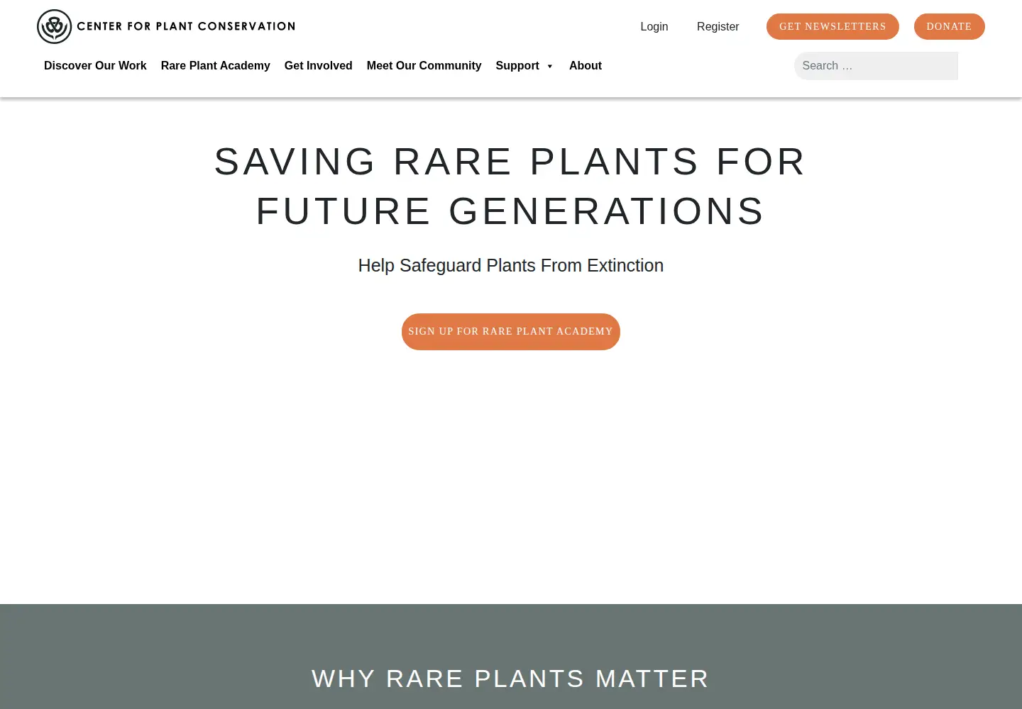 Screenshot of saveplants.org