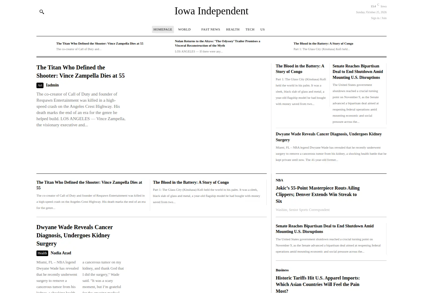 Screenshot of iowaindependent.com