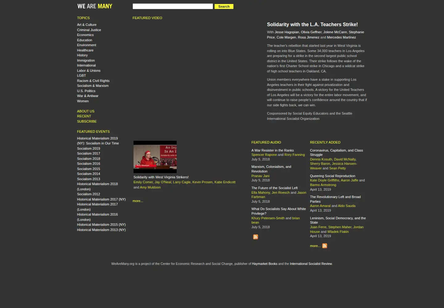 Screenshot of wearemany.org