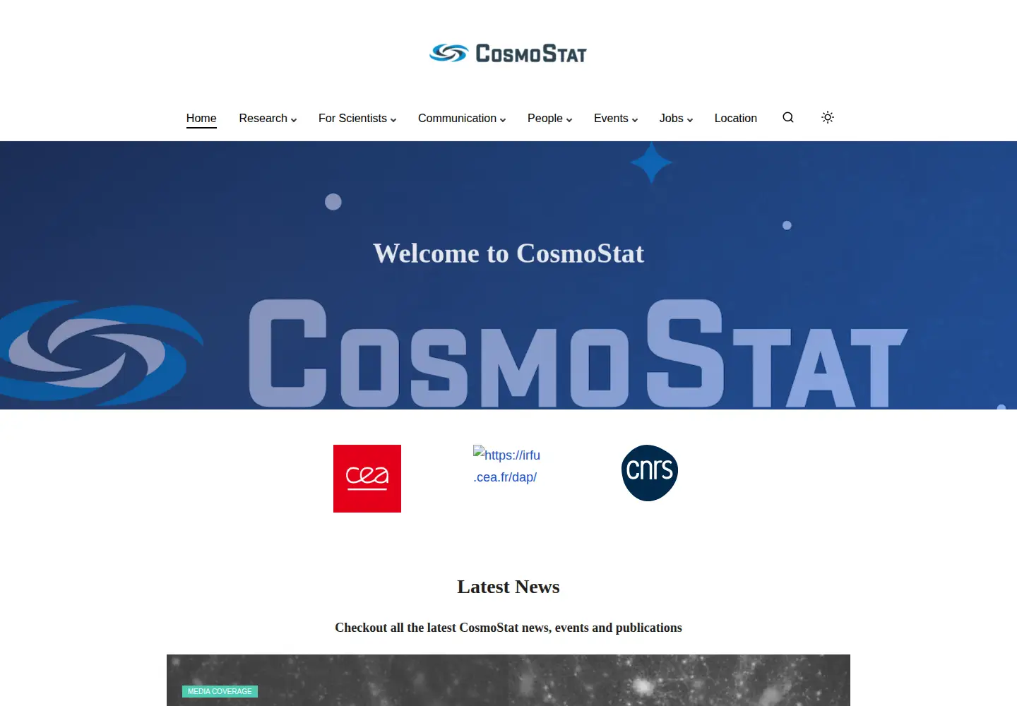 Screenshot of cosmostat.org