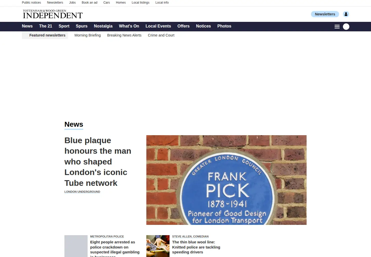 Screenshot of thetottenhamindependent.co.uk