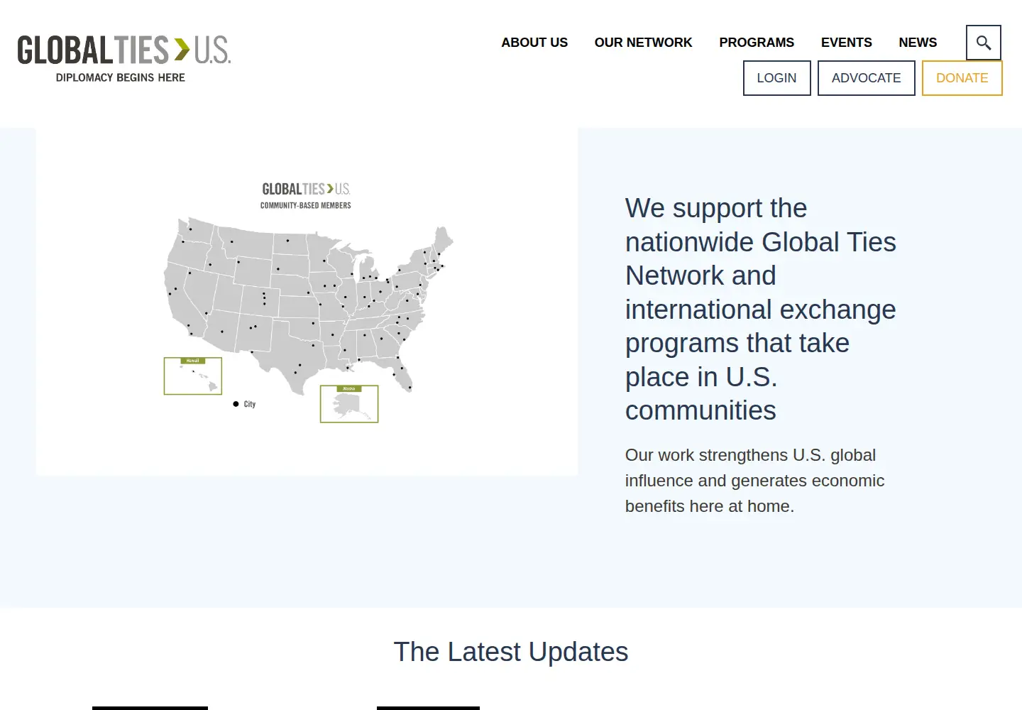 Screenshot of globaltiesus.org