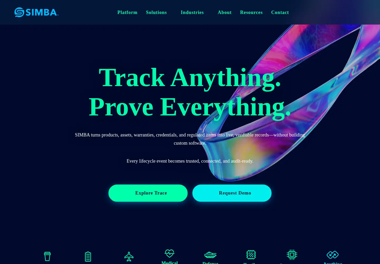 Screenshot of simbachain.com