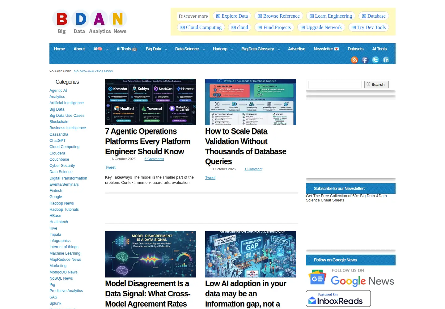 Screenshot of bigdataanalyticsnews.com