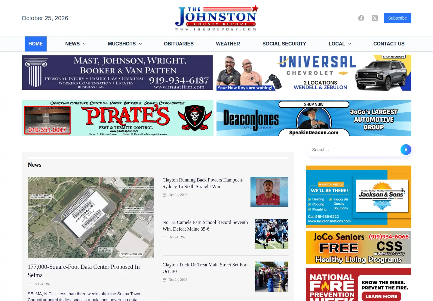 Captured homepage of jocoreport.com in the current scan