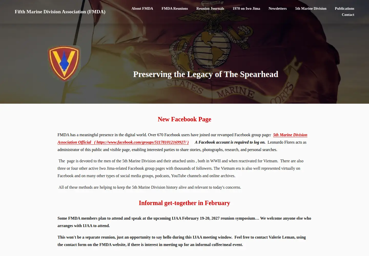 Screenshot of 5thmarinedivision.org