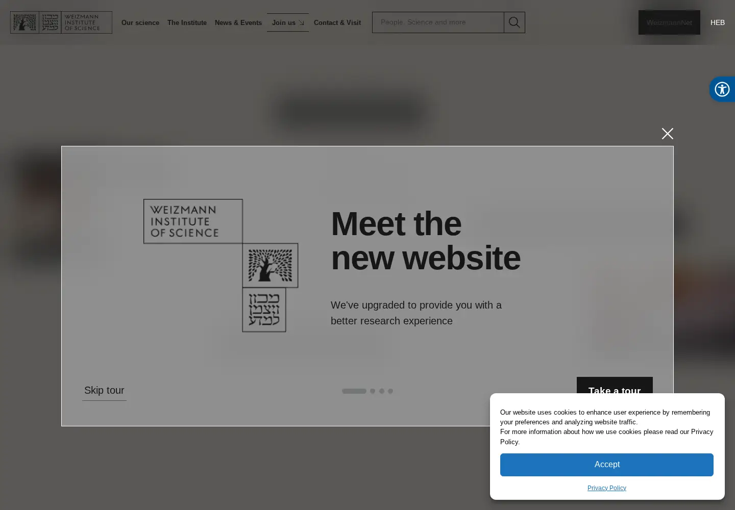 Screenshot of weizmann.ac.il