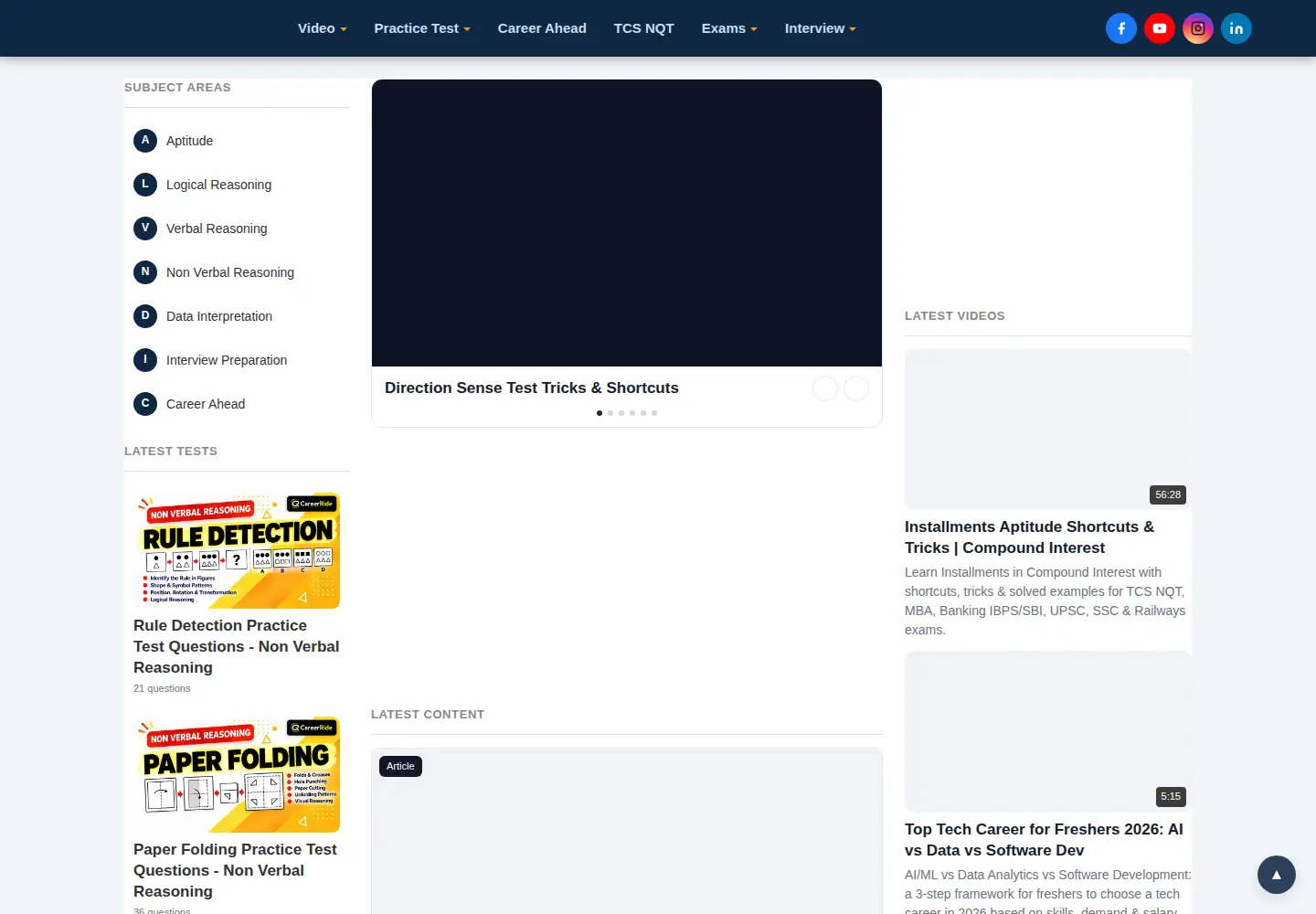 Captured homepage of careerride.com in the current scan