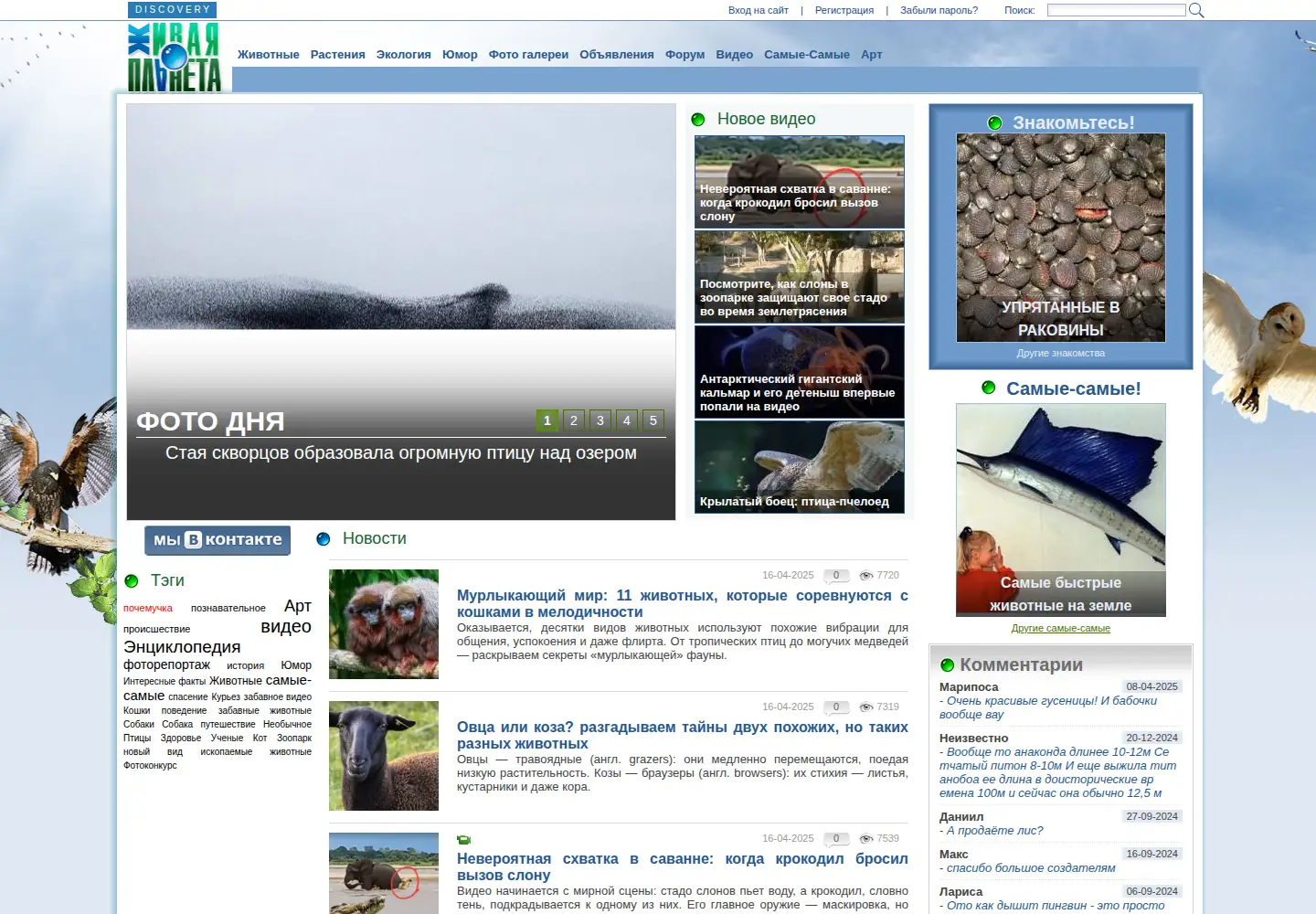 Captured homepage of animalworld.com.ua in the current scan