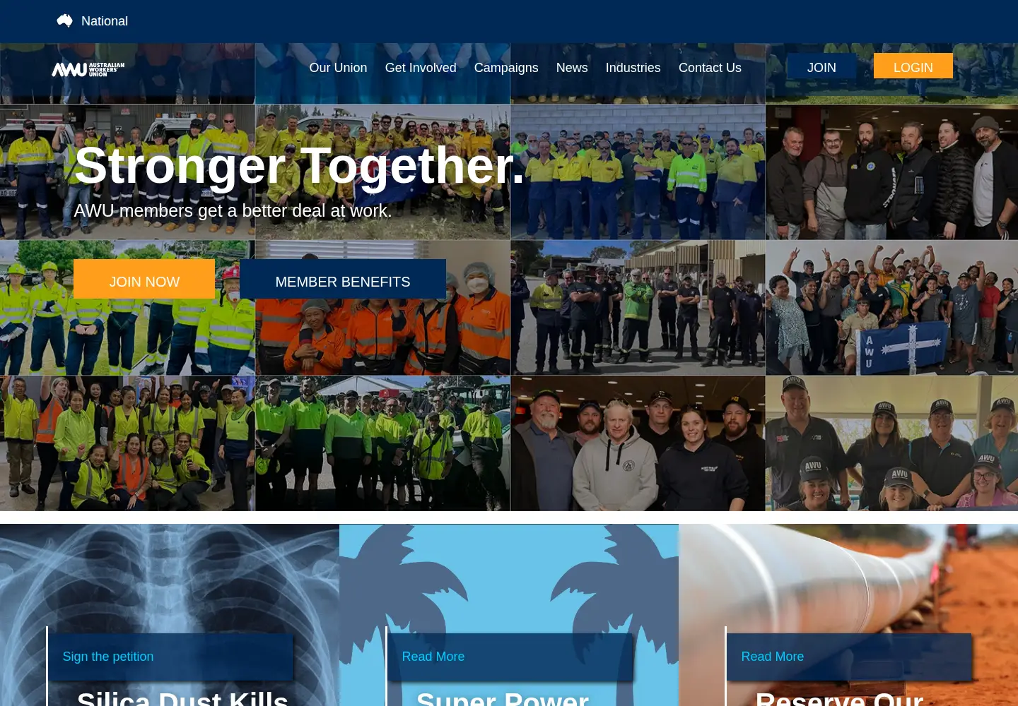 Screenshot of awu.net.au