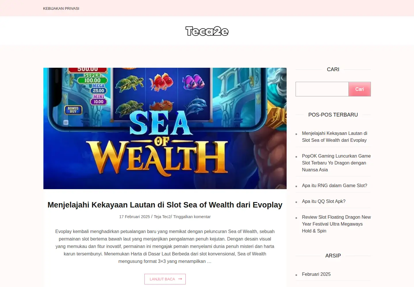 Screenshot of teca2e.org