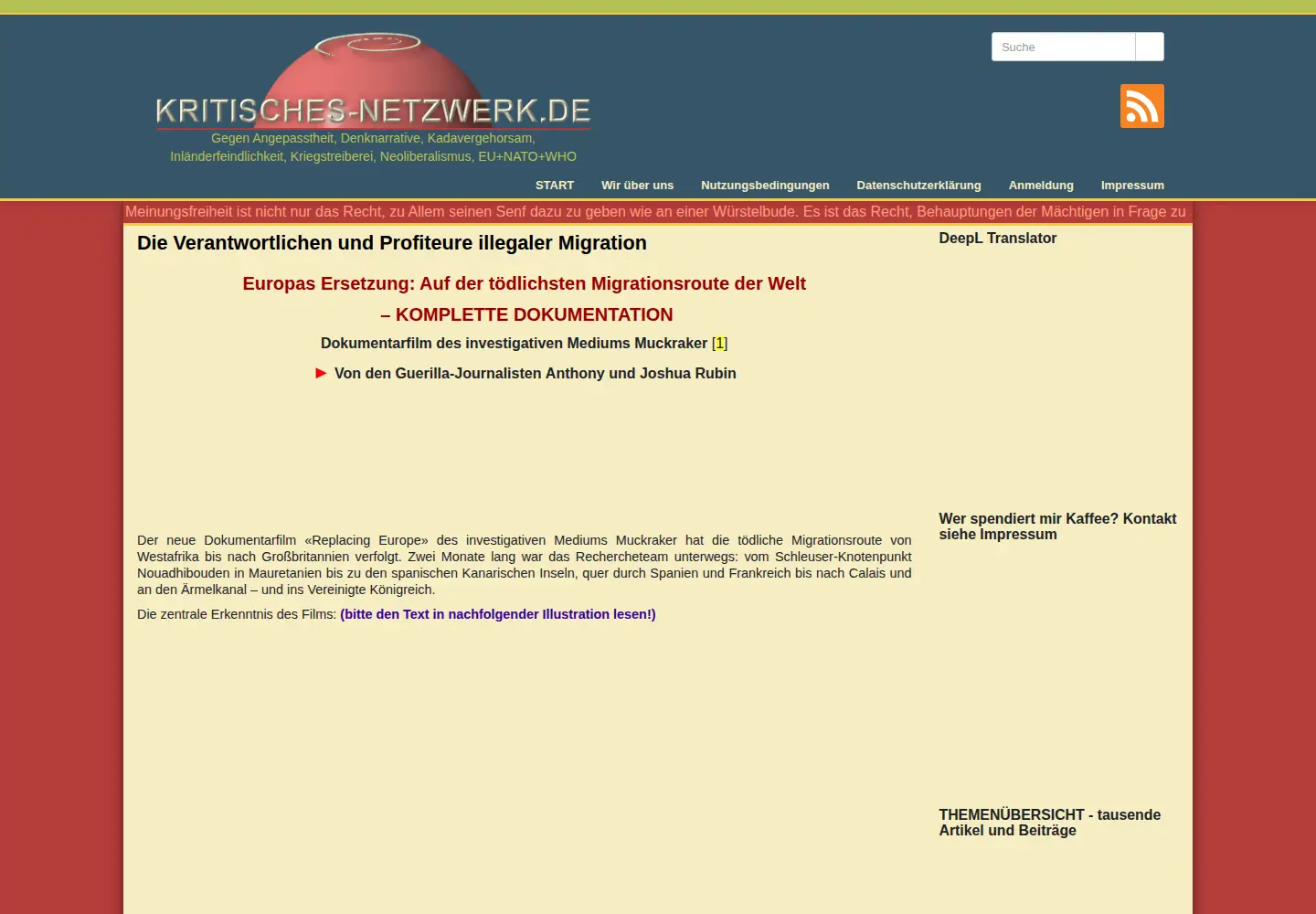 Screenshot of kritisches-netzwerk.de