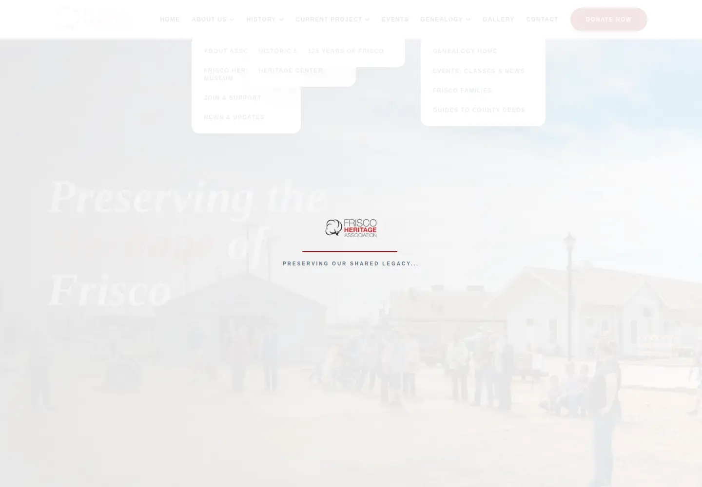 Screenshot of friscoheritage.org