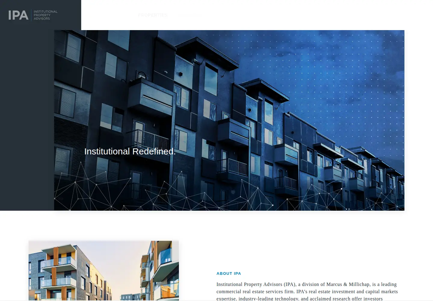 Captured homepage of institutionalpropertyadvisors.com in the current scan