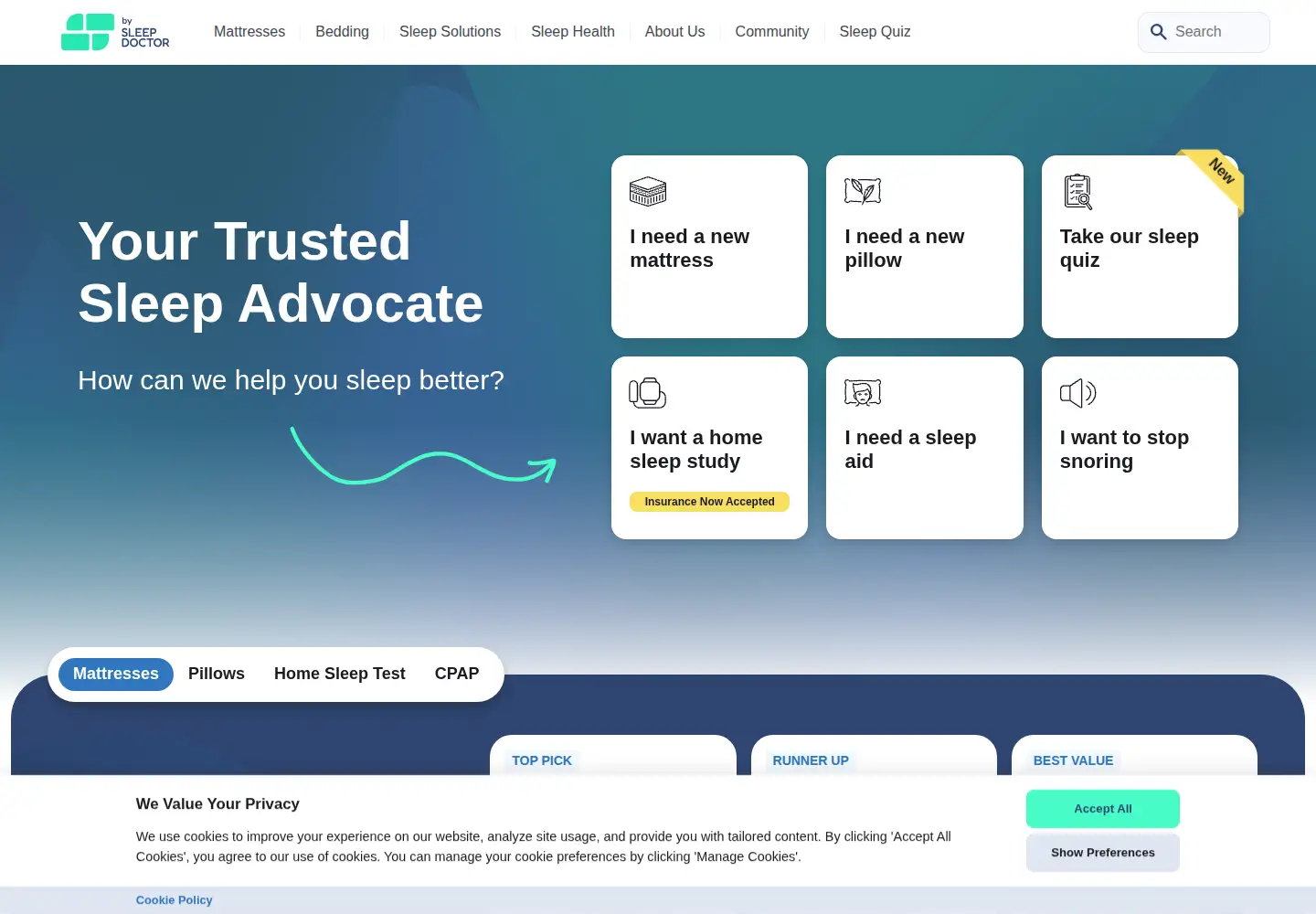 Screenshot of sleepfoundation.org