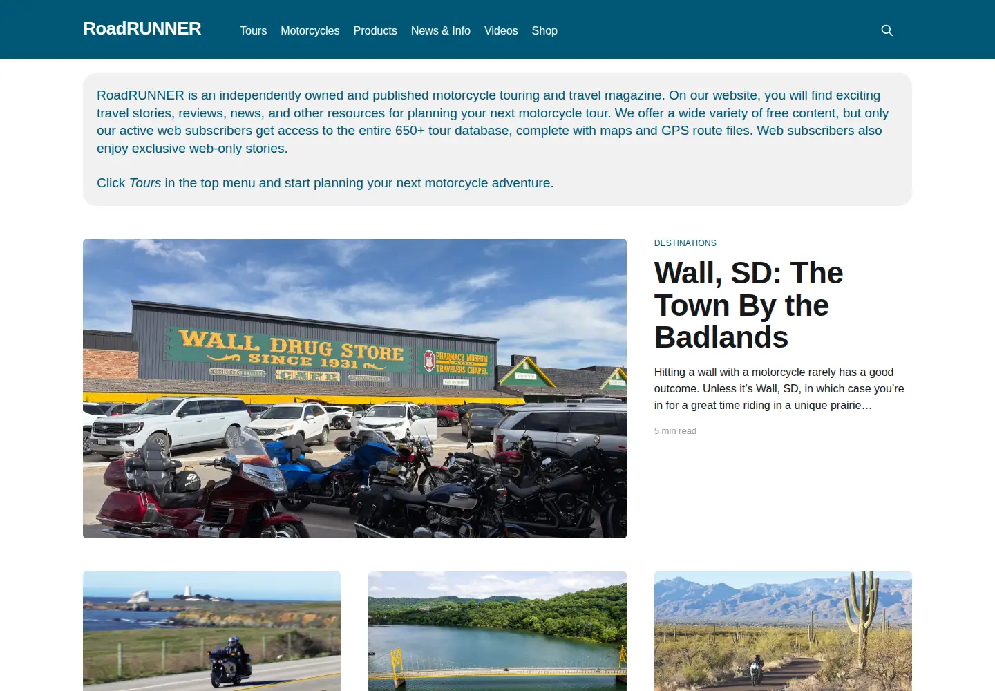 Screenshot of roadrunner.travel