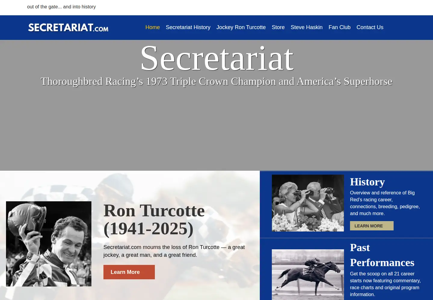 Screenshot of secretariat.com