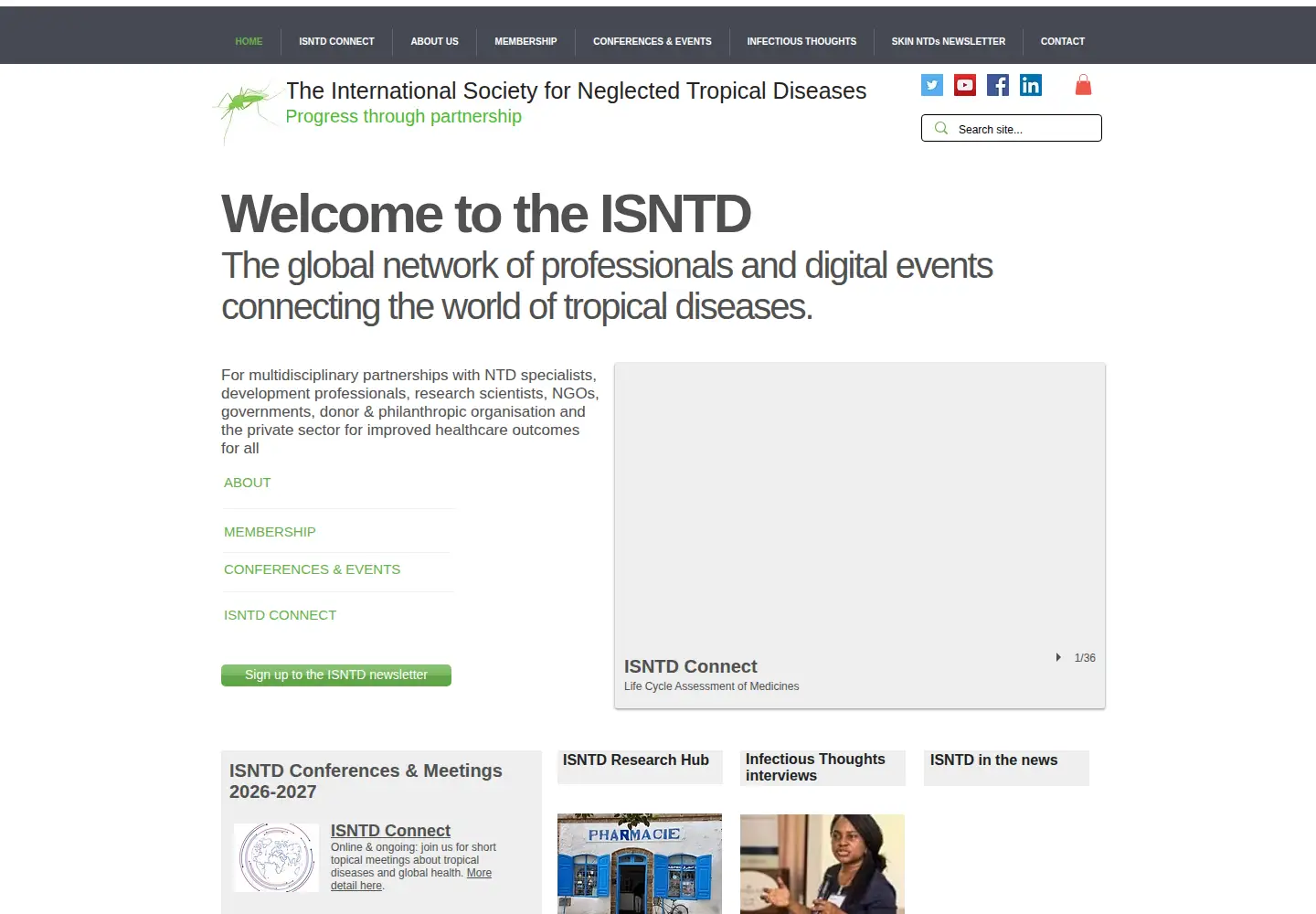 Captured homepage of isntd.org in the current scan