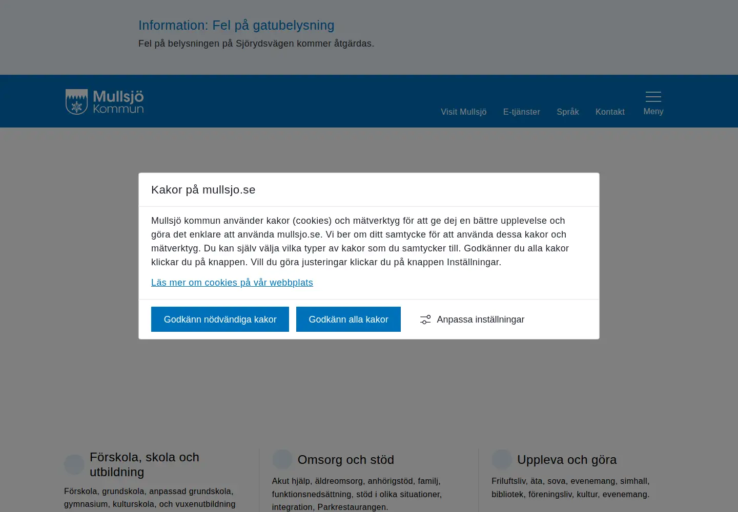 Screenshot of mullsjo.se