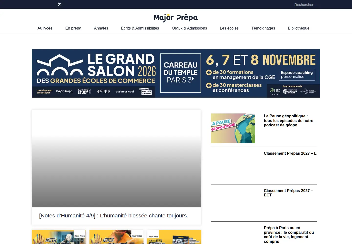 Captured homepage of major-prepa.com in the current scan