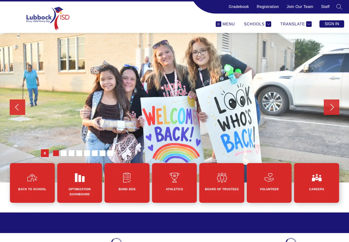 Screenshot of lubbockisd.org