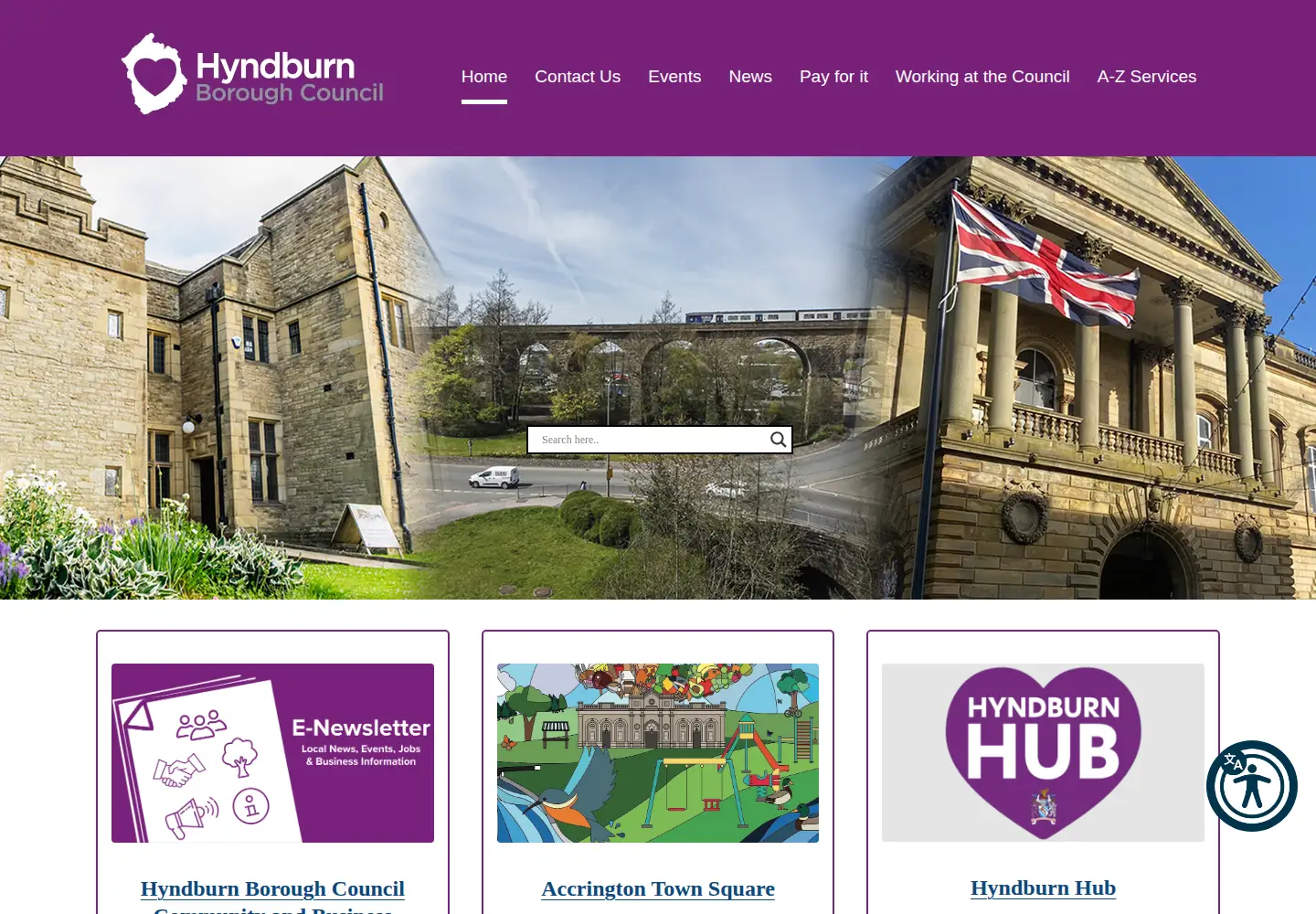 Screenshot of hyndburnbc.gov.uk