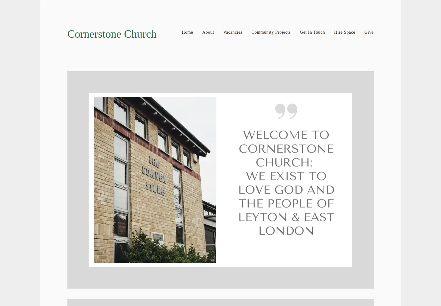Screenshot of thecornerstone.org.uk