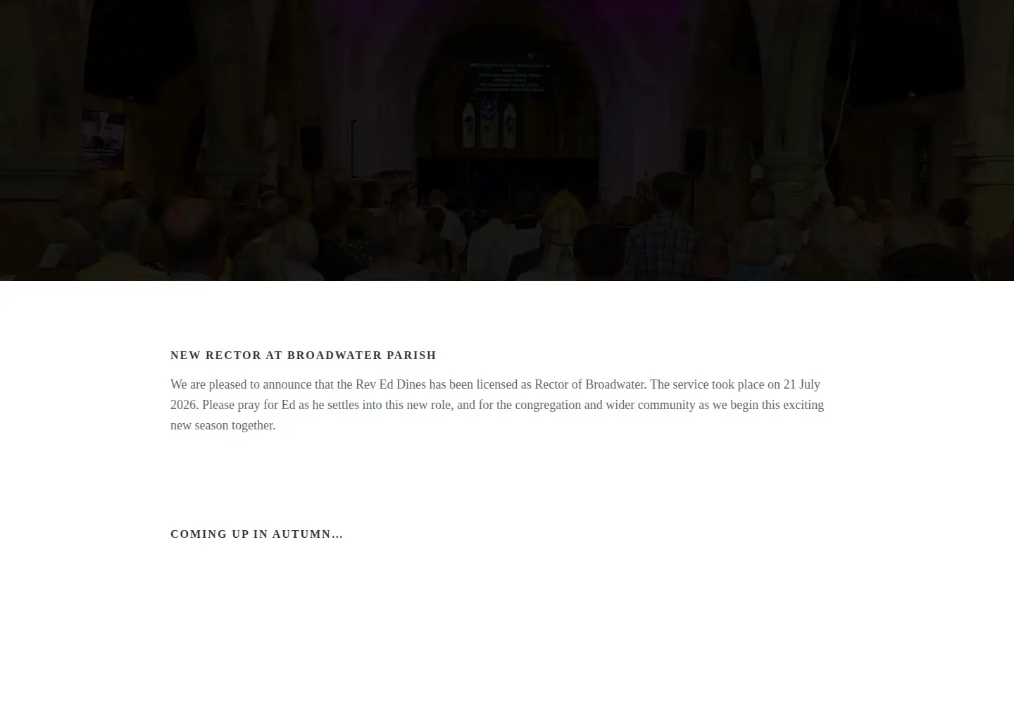 Screenshot of broadwaterparish.org.uk