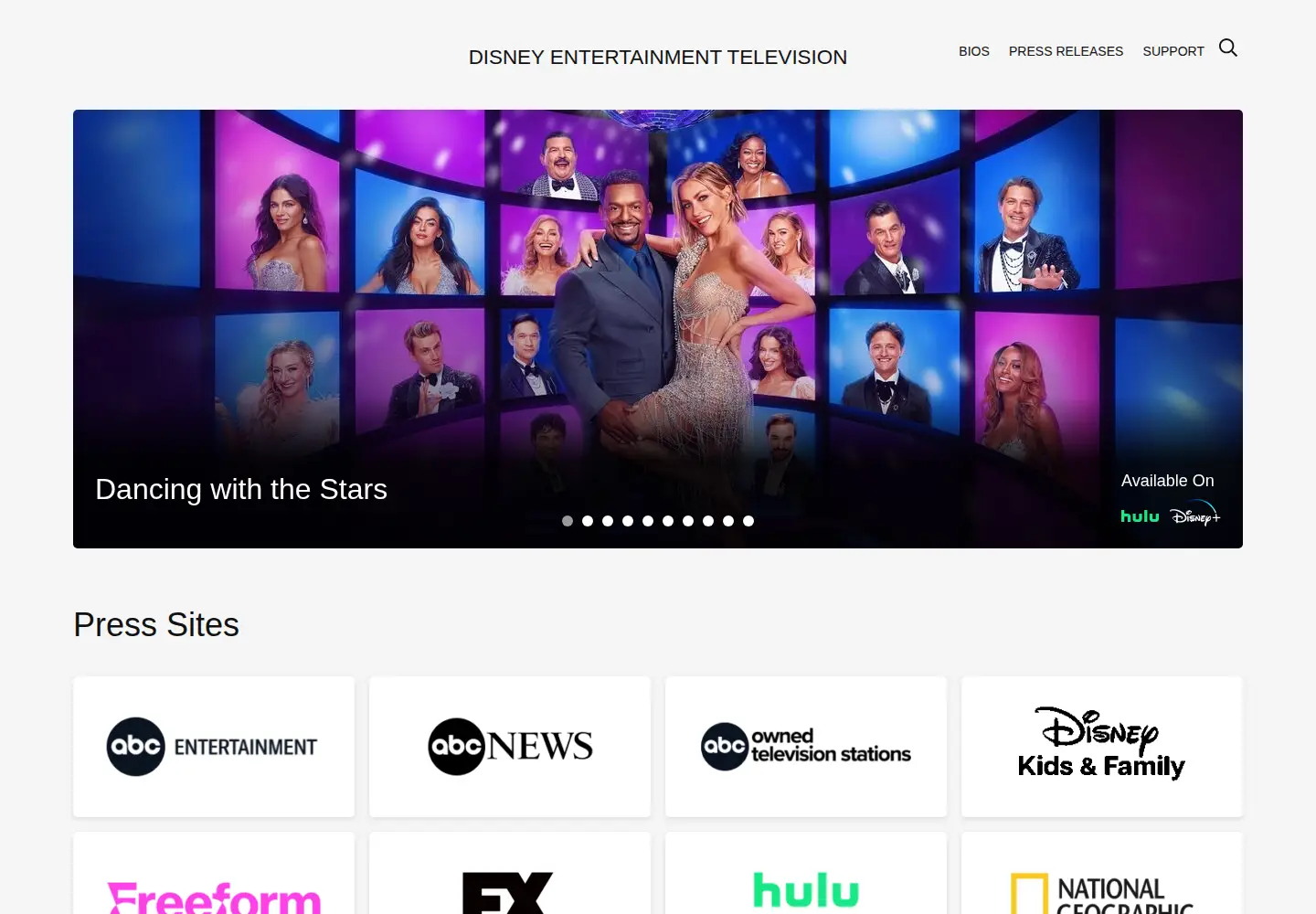 Screenshot of disneyabcpress.com
