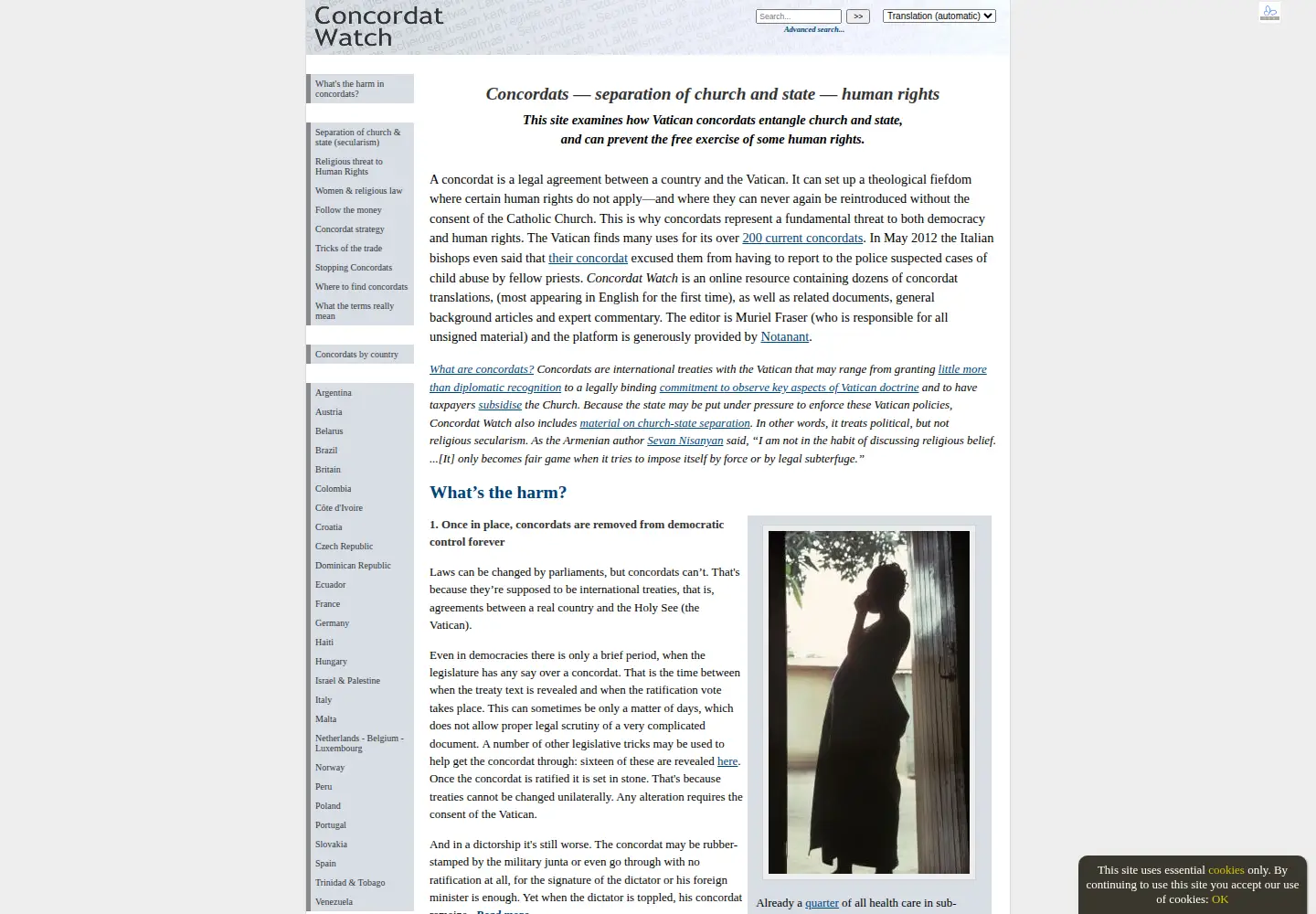 Screenshot of concordatwatch.eu