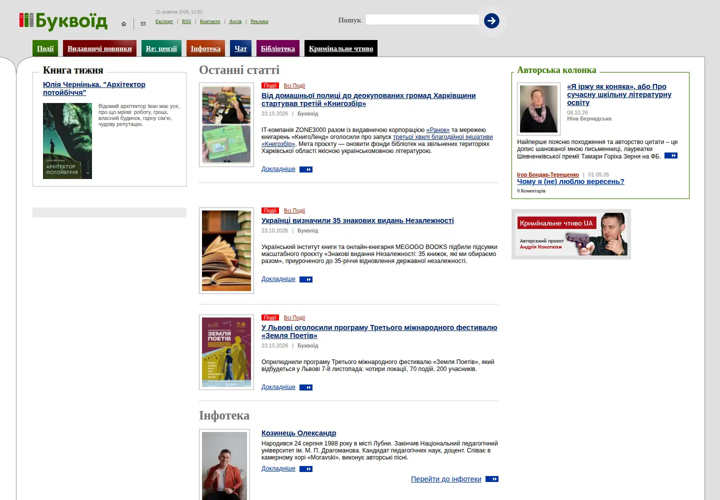 Captured homepage of bukvoid.com.ua in the current scan