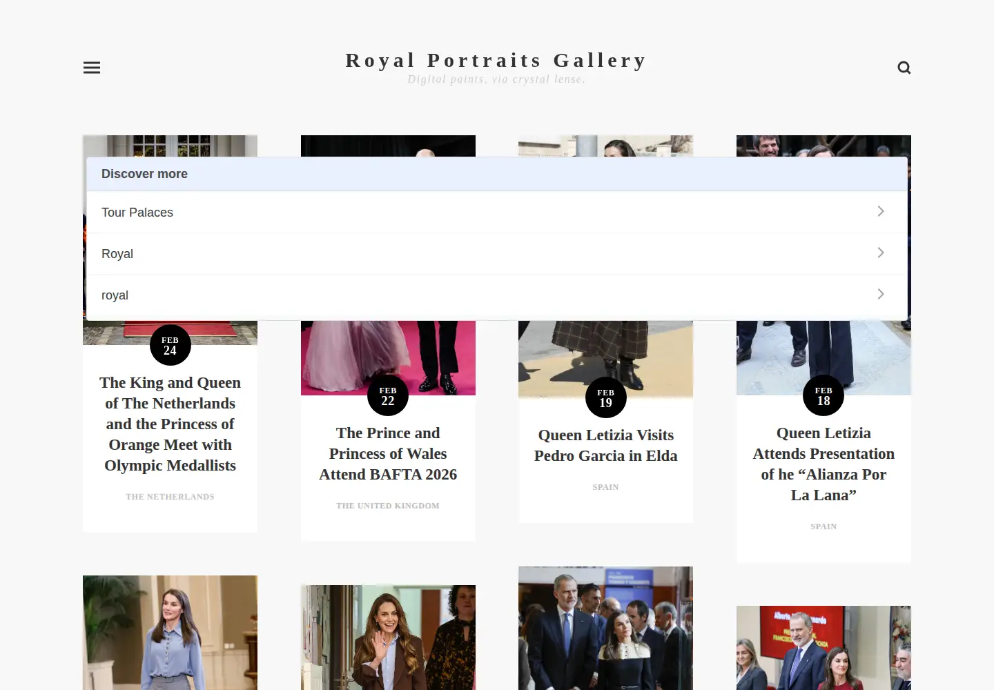 Screenshot of royalportraitsgallery.com